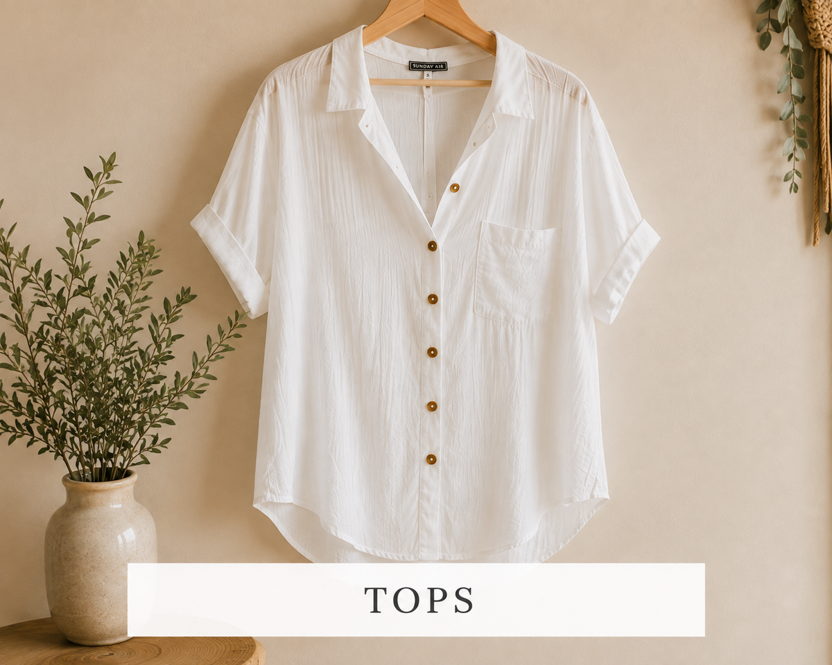 Women's tops collection at Tangerine Skies Beach Boutique 