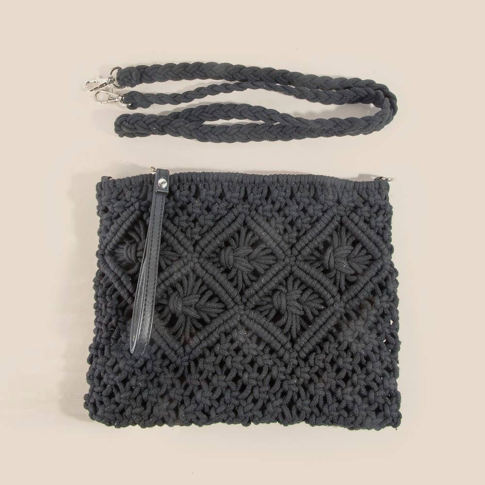Crochet Clutch Tassel Bag