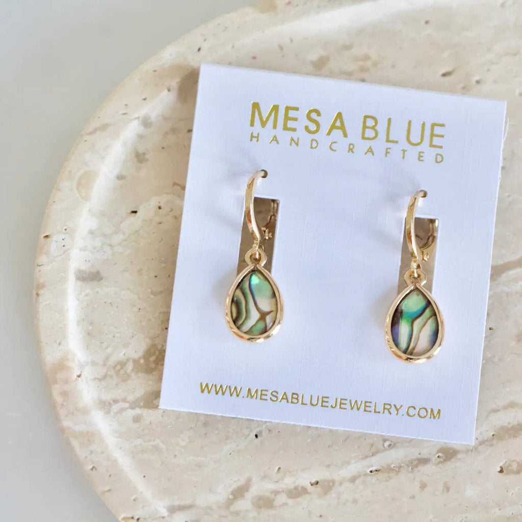 Abalone Huggie Earrings