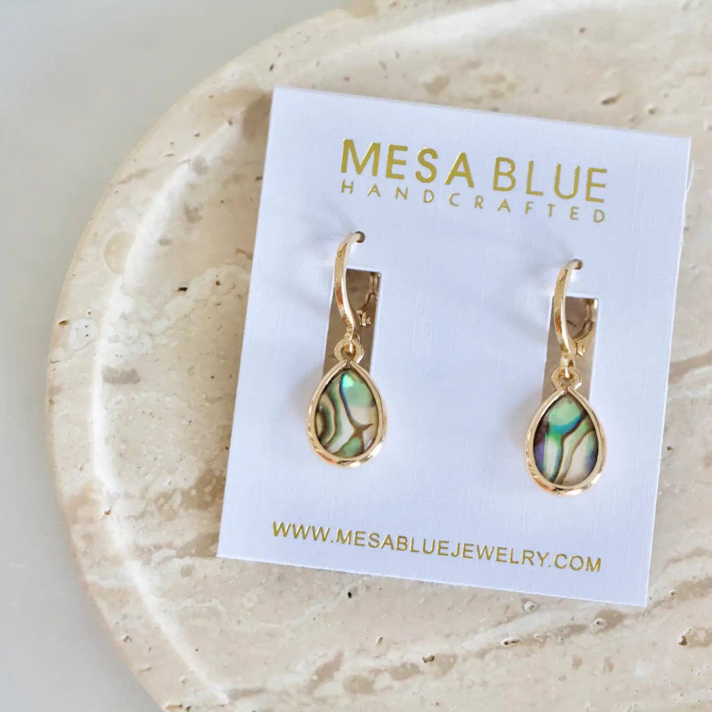 Abalone Huggie Earrings