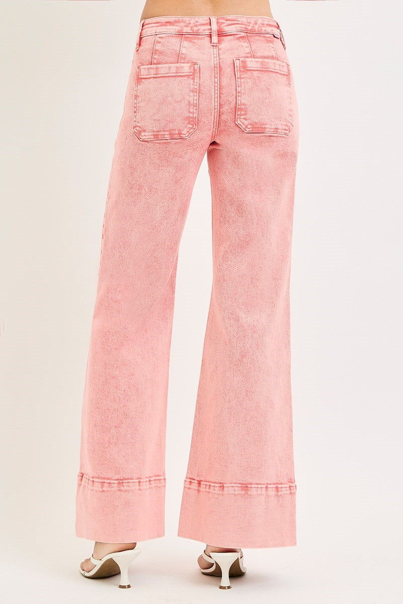 TUMMY CONTROL MID RISE WIDE LEG WITH WIDE HEM PANTS
