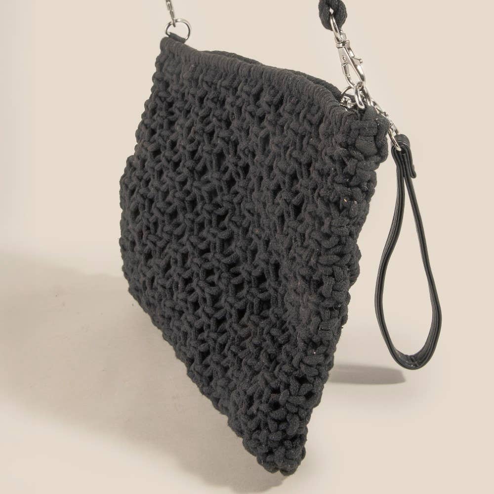 Crochet Clutch Tassel Bag
