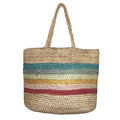Horizon Stripes Pattern Pure Jute Beach Shopper Bag