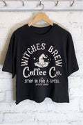 WITCHES BREW COFFEE CO GRAPHIC LONG CROP TOP