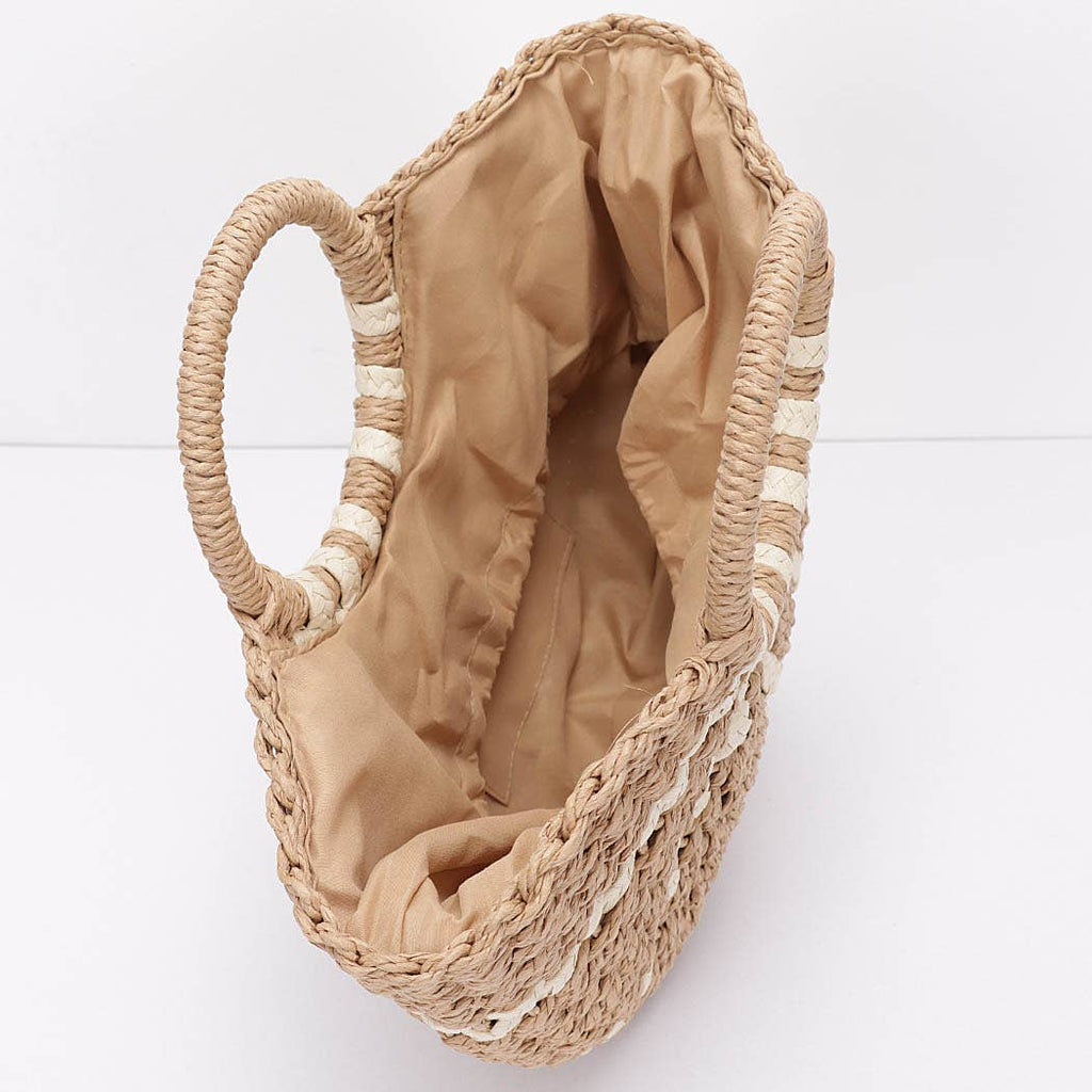 Faux Straw Tote Bag