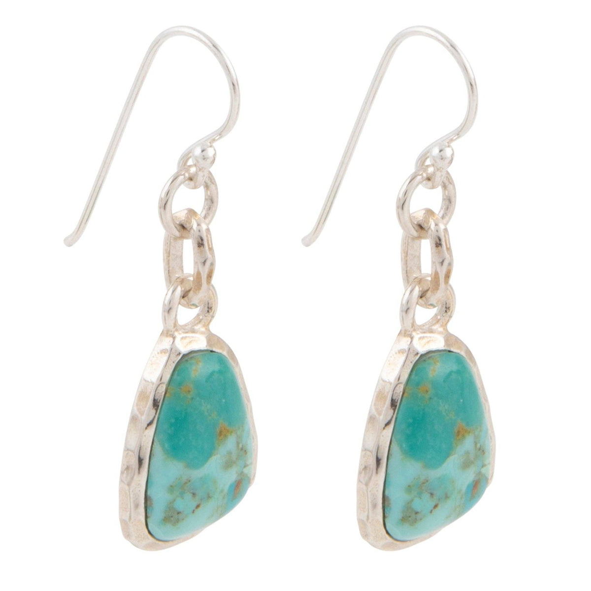 Blue Turquoise and Silver Drop Earrings