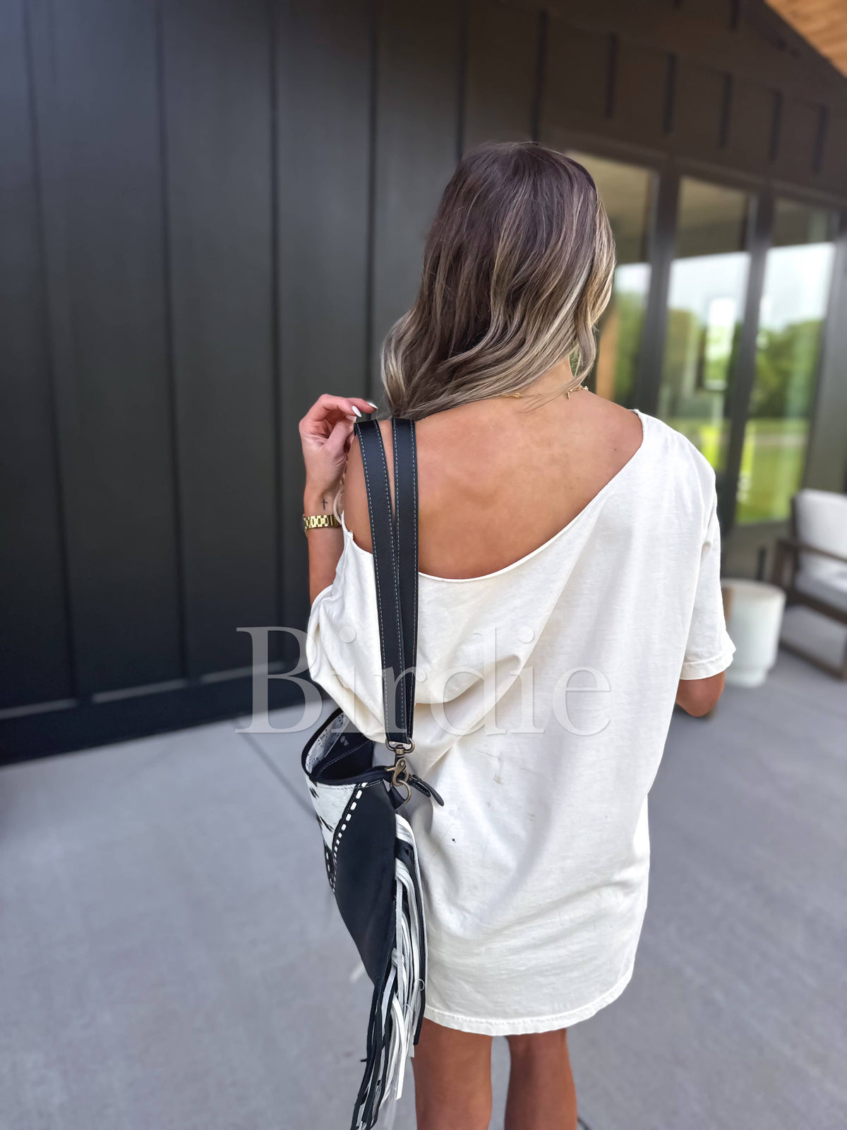 Western Cowgirl OFF SHOULDER Graphic Tee on Ivory