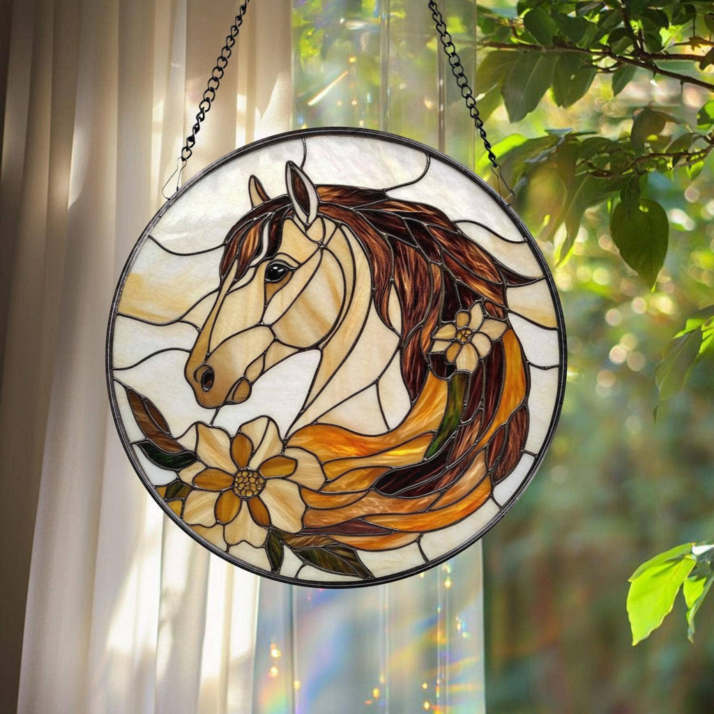 Horse Stained Glass Suncatcher, Horse Lover Ornament