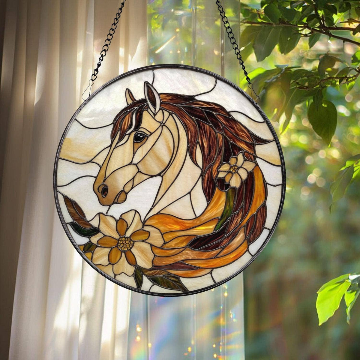 Horse Stained Glass Suncatcher, Horse Lover Ornament