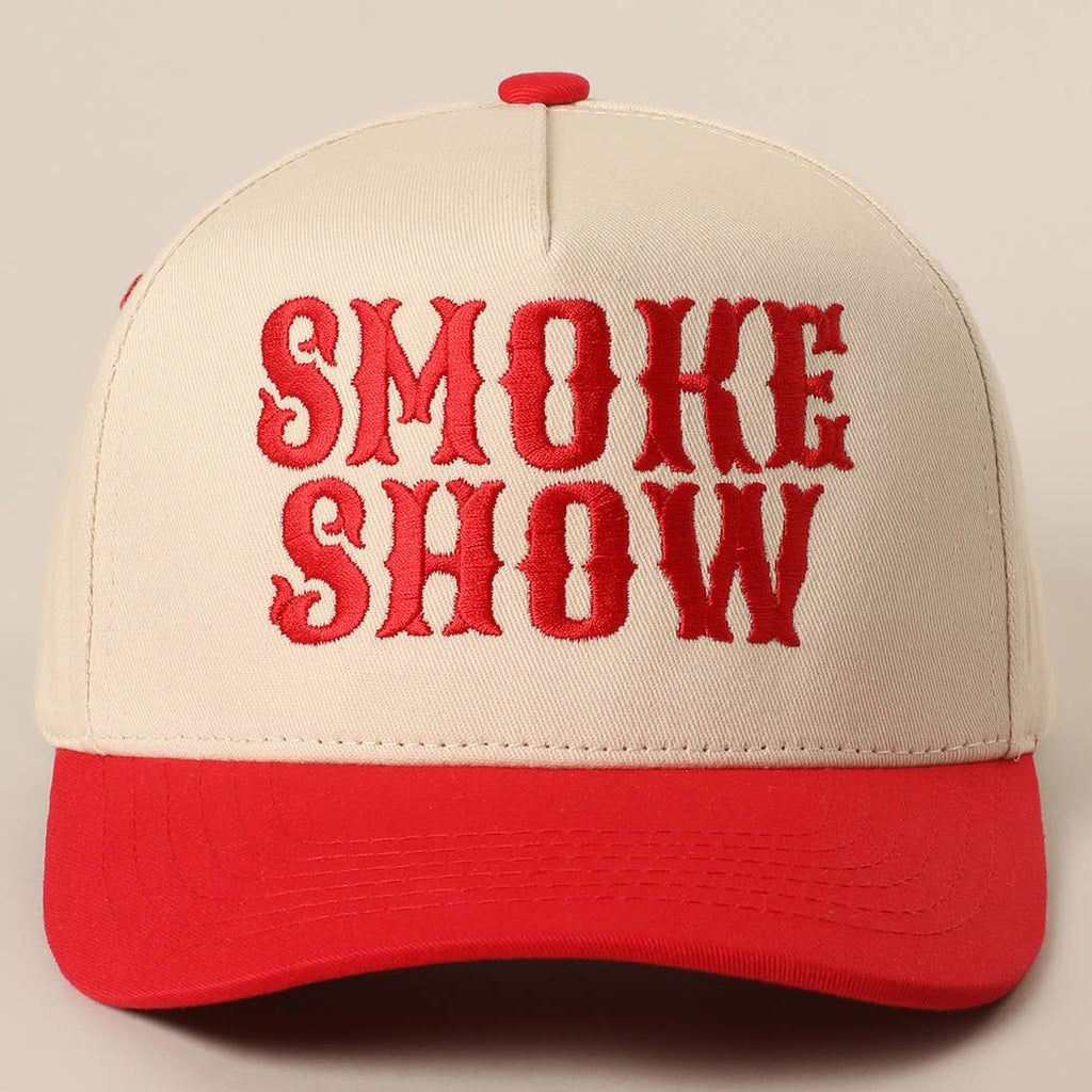 SMOKE SHOW Typographic Embroidery Baseball Cap