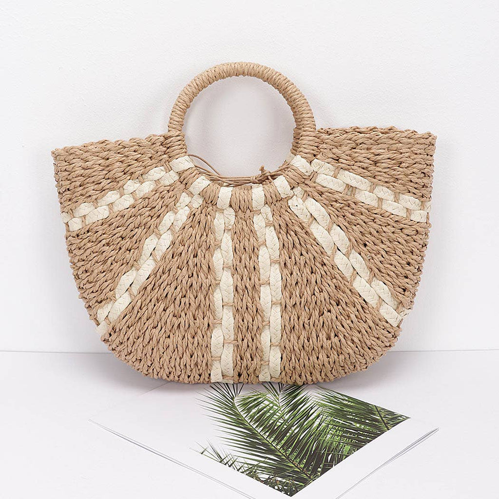 Faux Straw Tote Bag