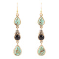 Barcelona Turquoise Onyx Linear Drop Earrings