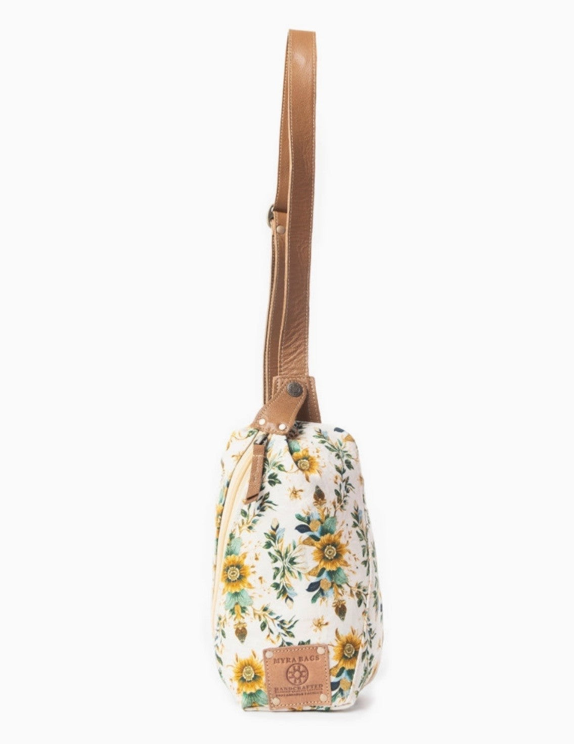 Oasis Blooms Fanny Pack Bag in Brown & White