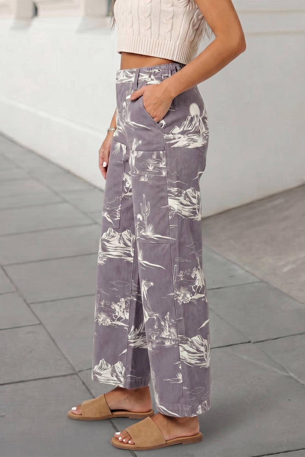Western Abstarct Print Shift Jeans | 4-16