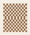 Checker Plush Throw - Latte Brown