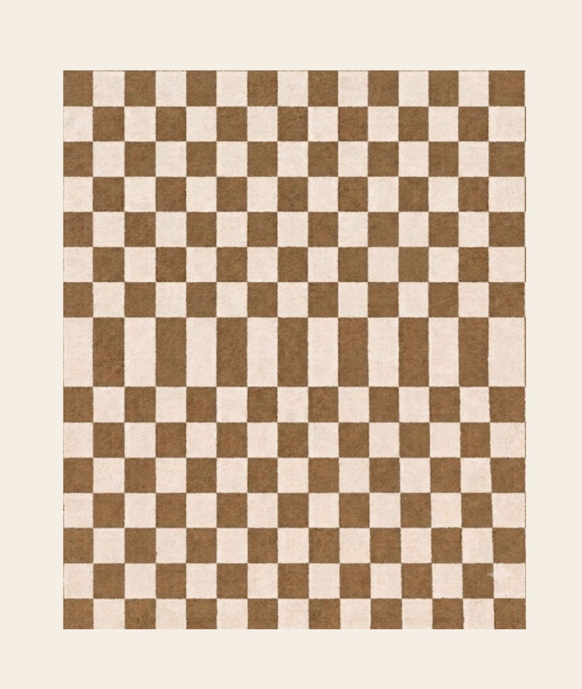 Checker Plush Throw - Latte Brown