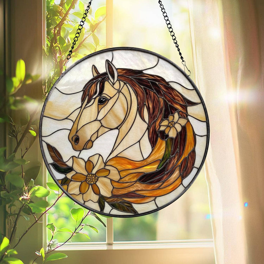 Horse Stained Glass Suncatcher, Horse Lover Ornament