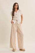 BREEZY NATURAL COTTON OPEN KNIT BUTTON-DOWN SWEATER VEST