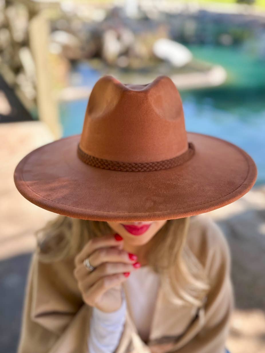 Twist Band Trimmed Harvest Rust Fedora Hat