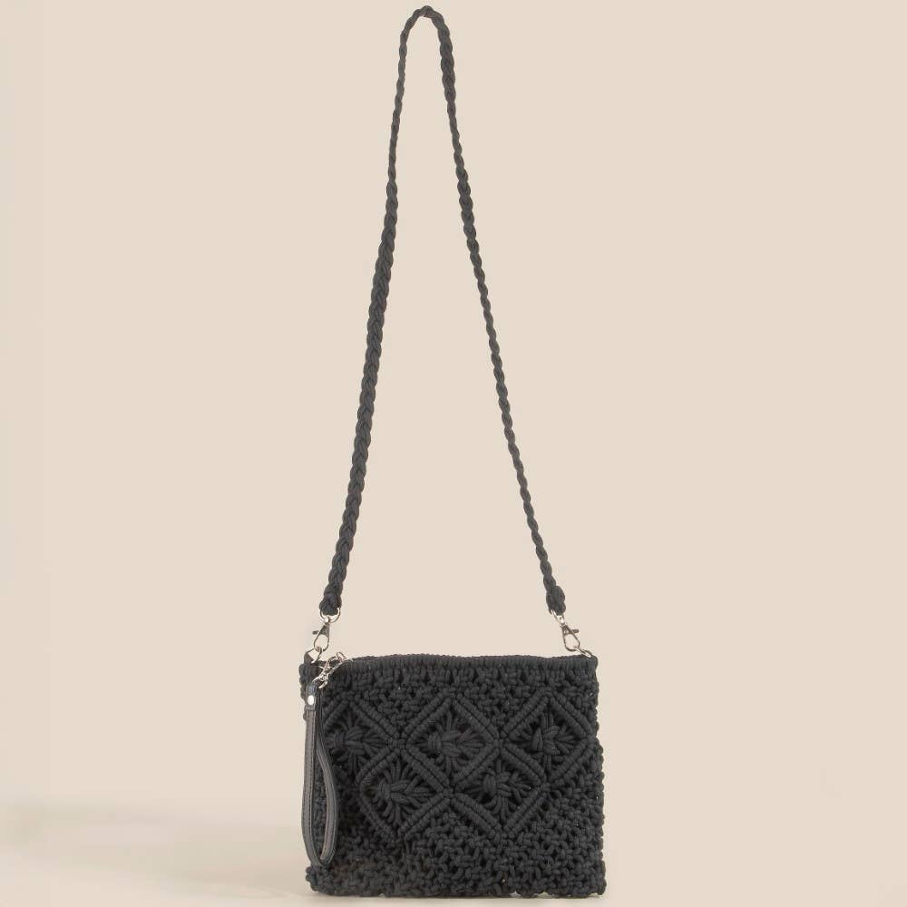 Crochet Clutch Tassel Bag