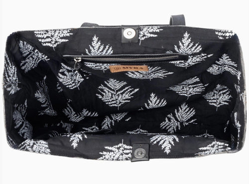 Billyjean Western Denim Tote Bag For Women in Denim Black with Leather Detail