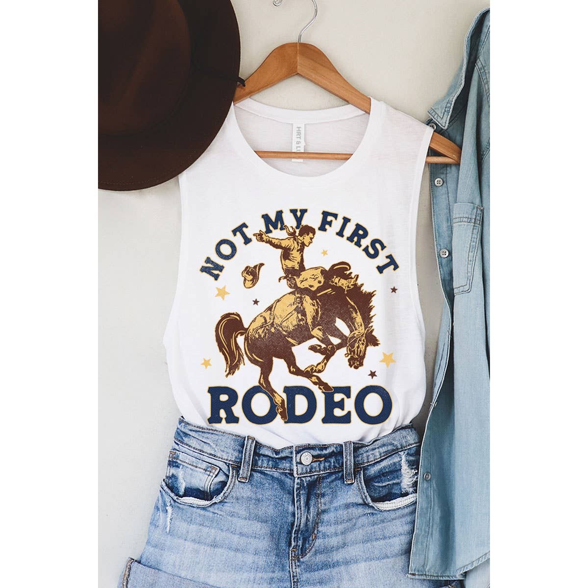 NOT MY FIRST RODEO MINERAL GRAPHIC TANK TOP