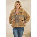 Teddy Jacket with Houndstooth inset