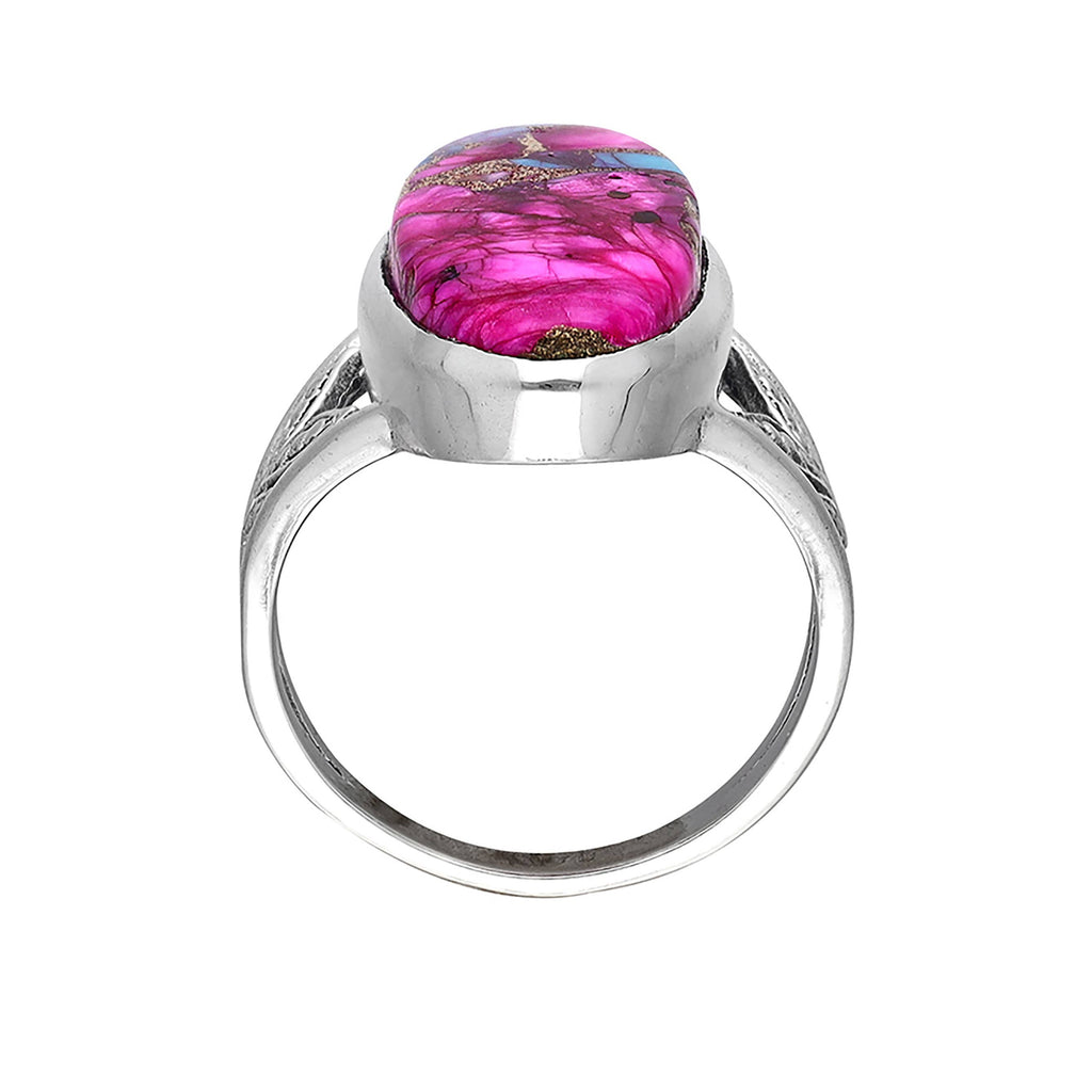 925 Silver Aurora Grove Pink Mohave Turquoise Ring