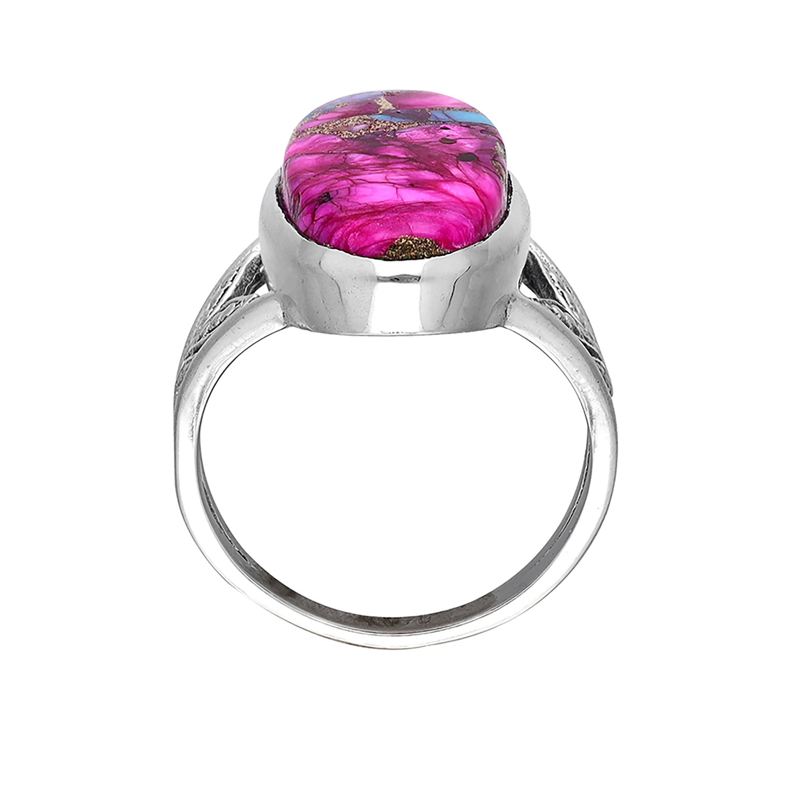 925 Silver Aurora Grove Pink Mohave Turquoise Ring
