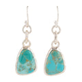 Blue Turquoise and Silver Drop Earrings