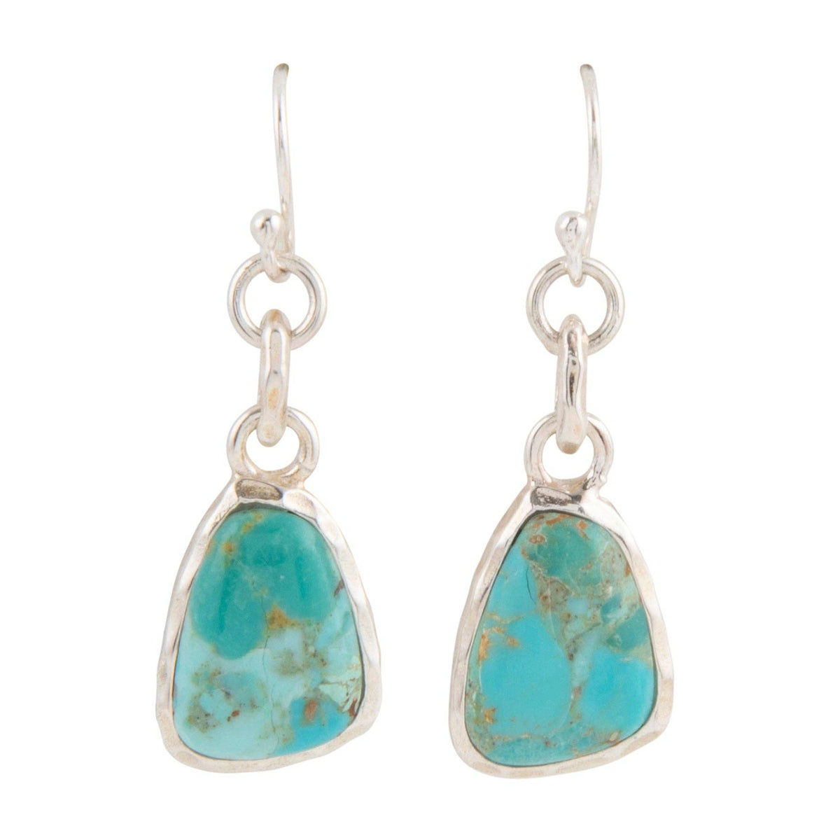 Blue Turquoise and Silver Drop Earrings