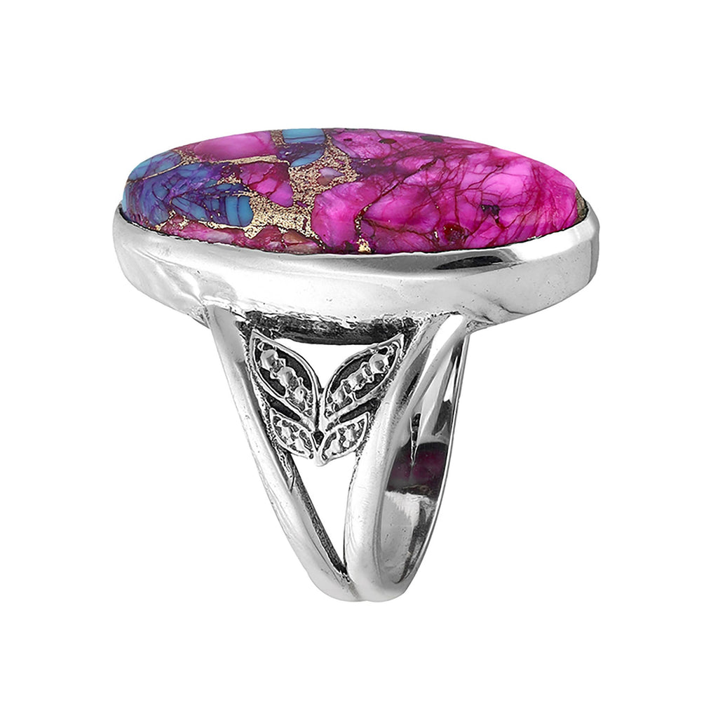 925 Silver Aurora Grove Pink Mohave Turquoise Ring
