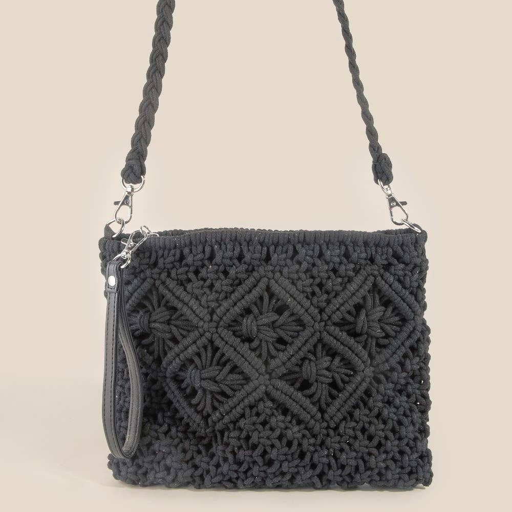 Crochet Clutch Tassel Bag