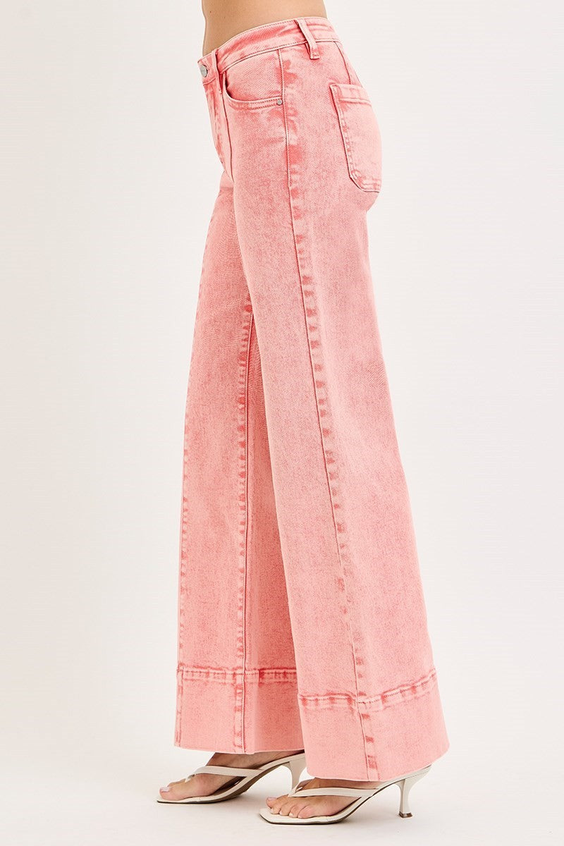 TUMMY CONTROL MID RISE WIDE LEG WITH WIDE HEM PANTS