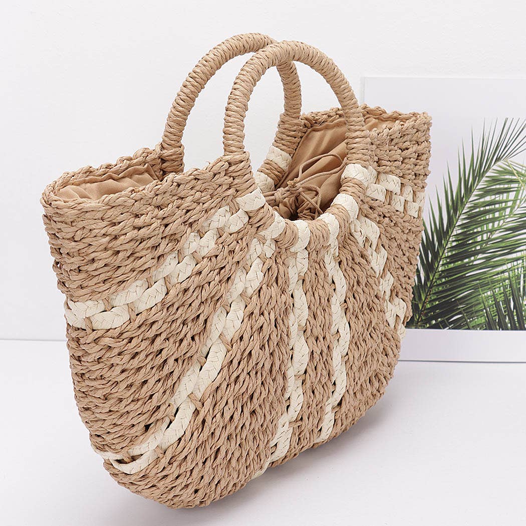 Faux Straw Tote Bag