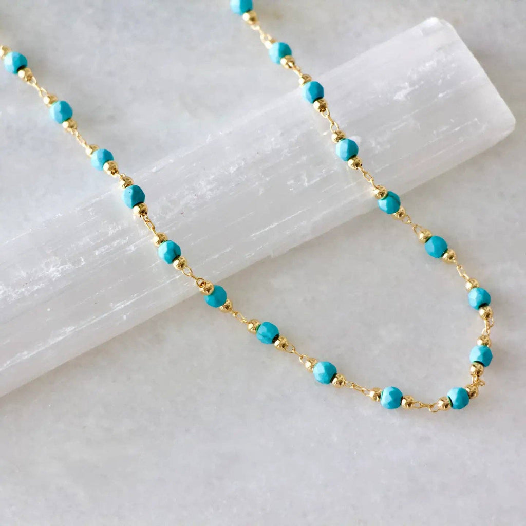 Faceted Turquoise Choker Necklace