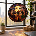 Halloween Witch Suncatcher, Stained Glass Style Window