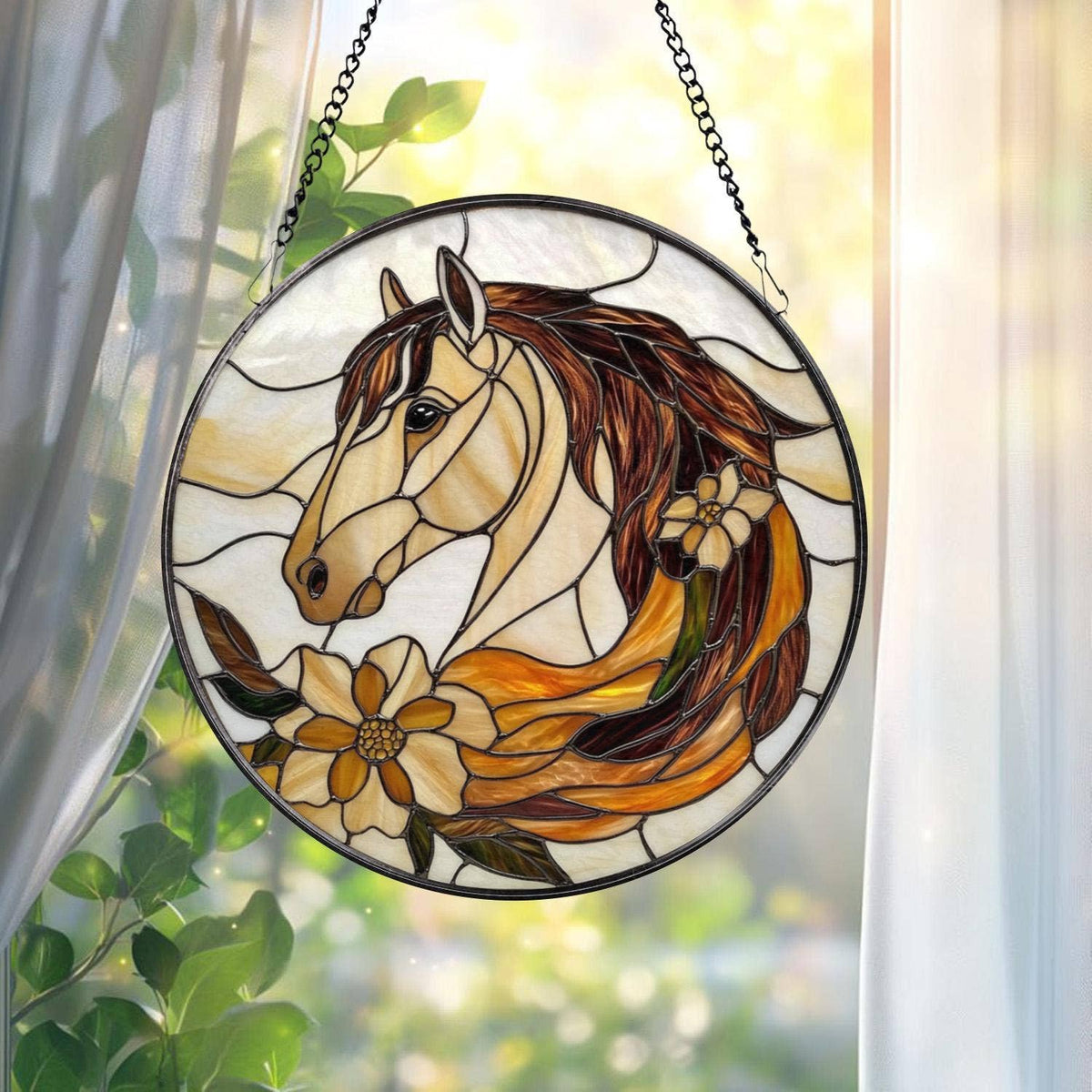 Horse Stained Glass Suncatcher, Horse Lover Ornament