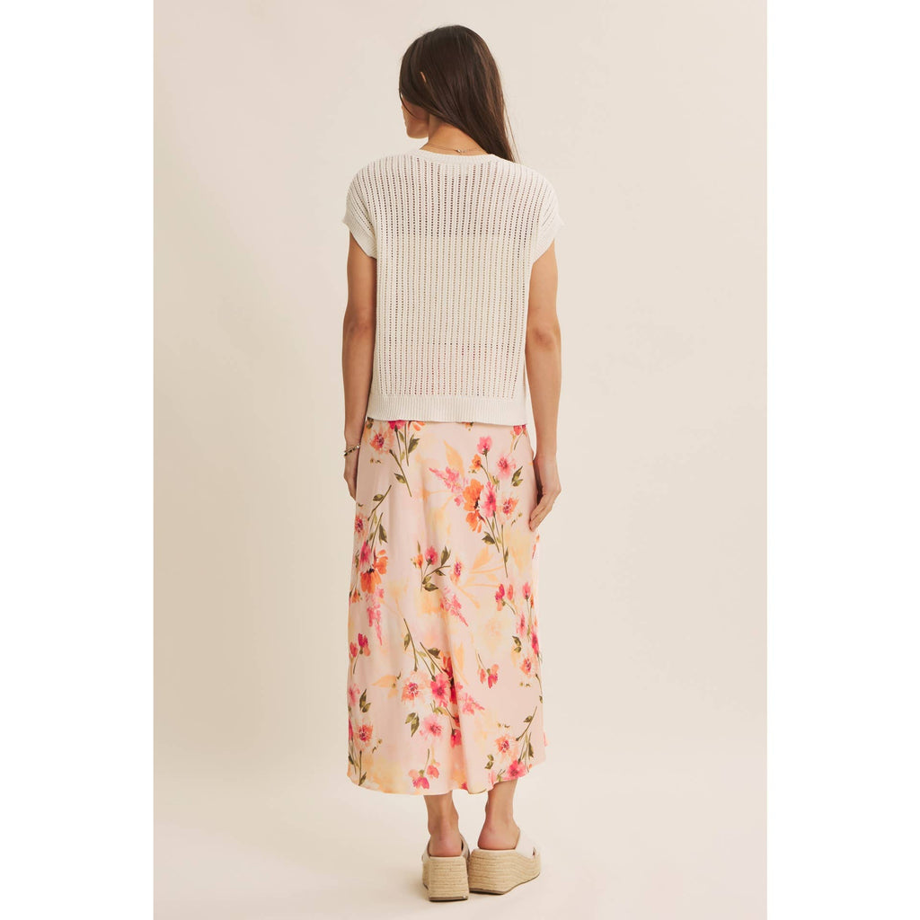 BREEZY NATURAL COTTON OPEN KNIT BUTTON-DOWN SWEATER VEST