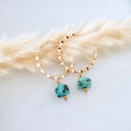African Turquoise Textured Hoop Earrings