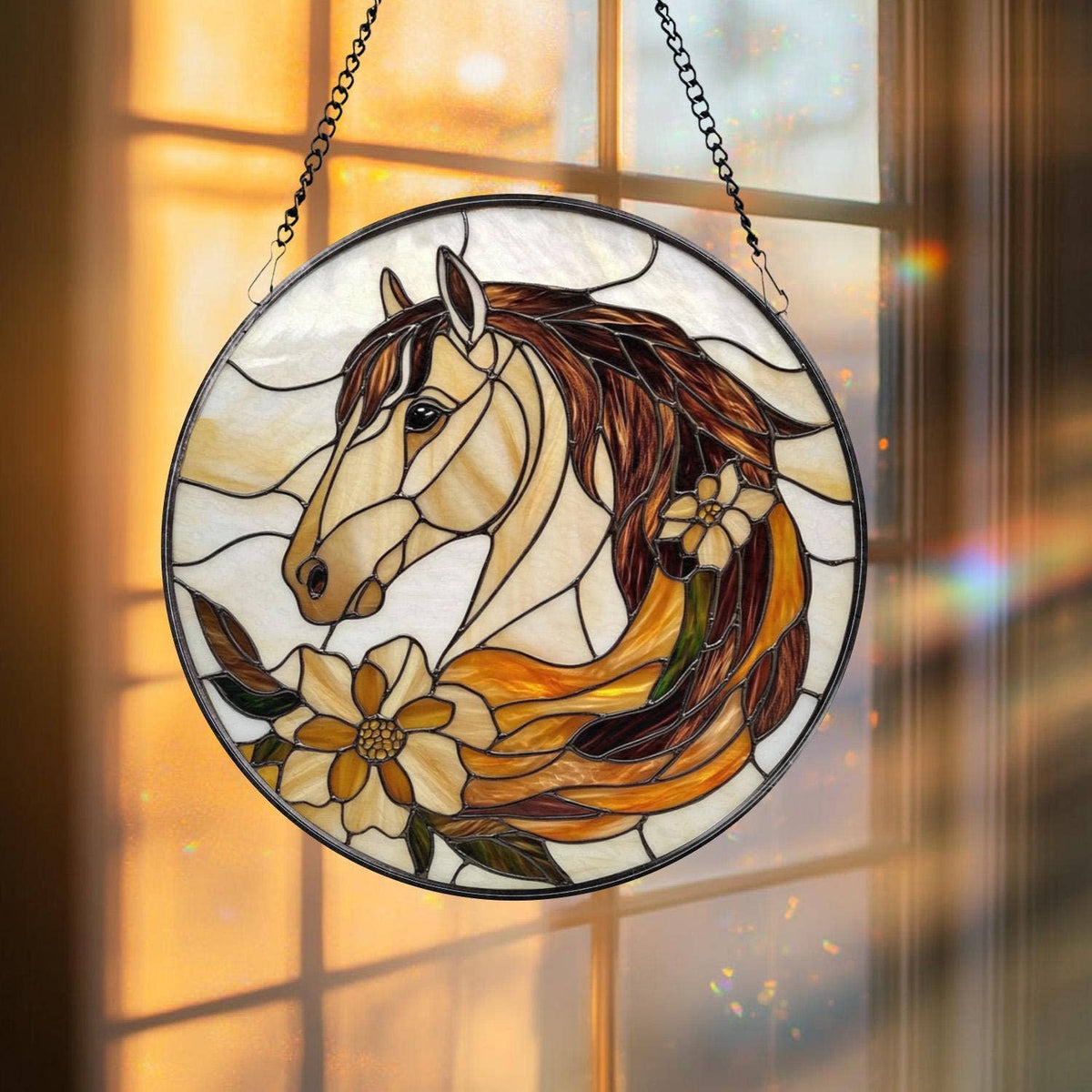 Horse Stained Glass Suncatcher, Horse Lover Ornament