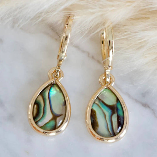 Abalone Huggie Earrings
