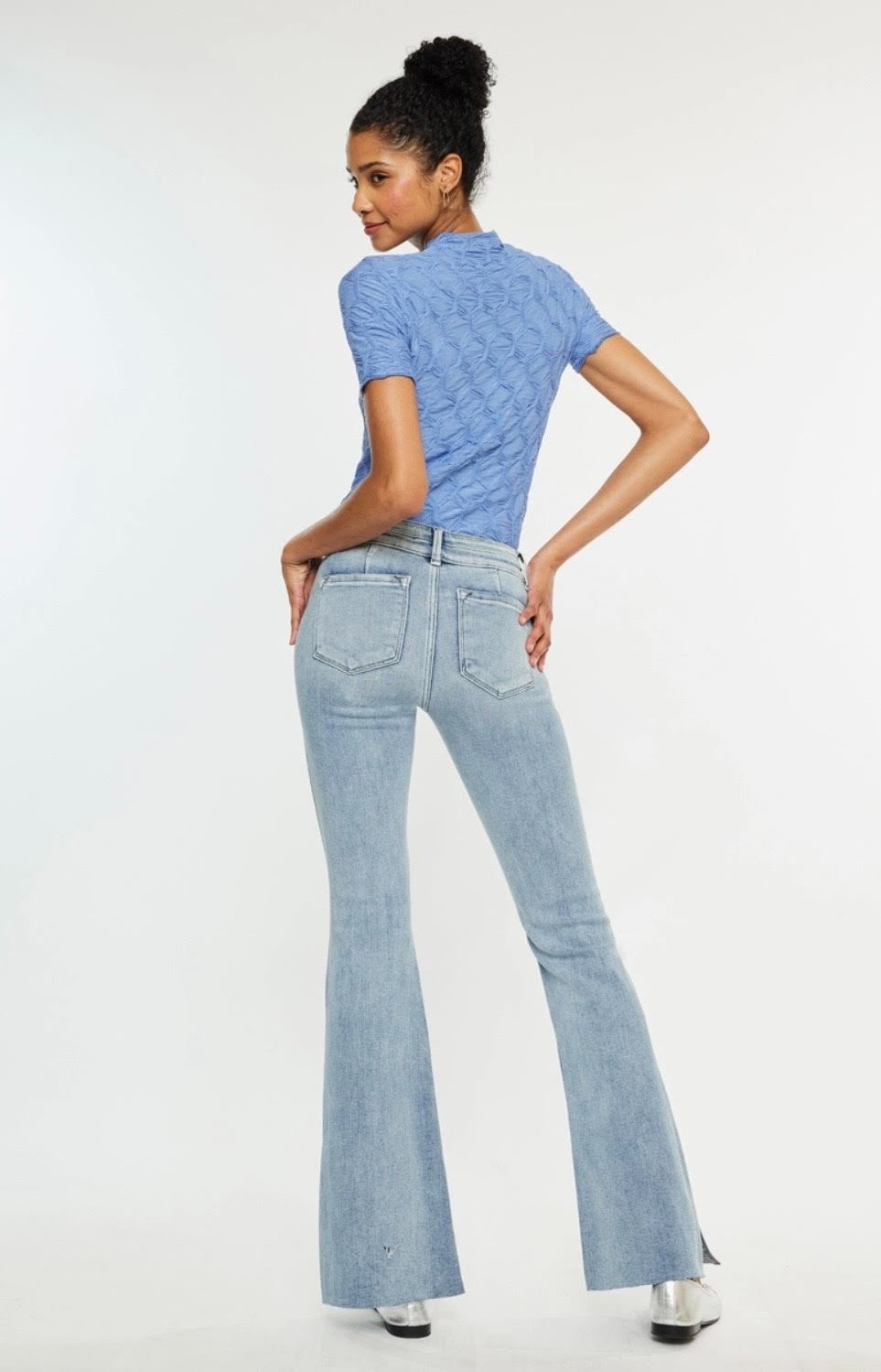 Mid Rise Double Waist Flare