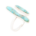 Size Adjustable Blue Turquoise and Silver Ring
