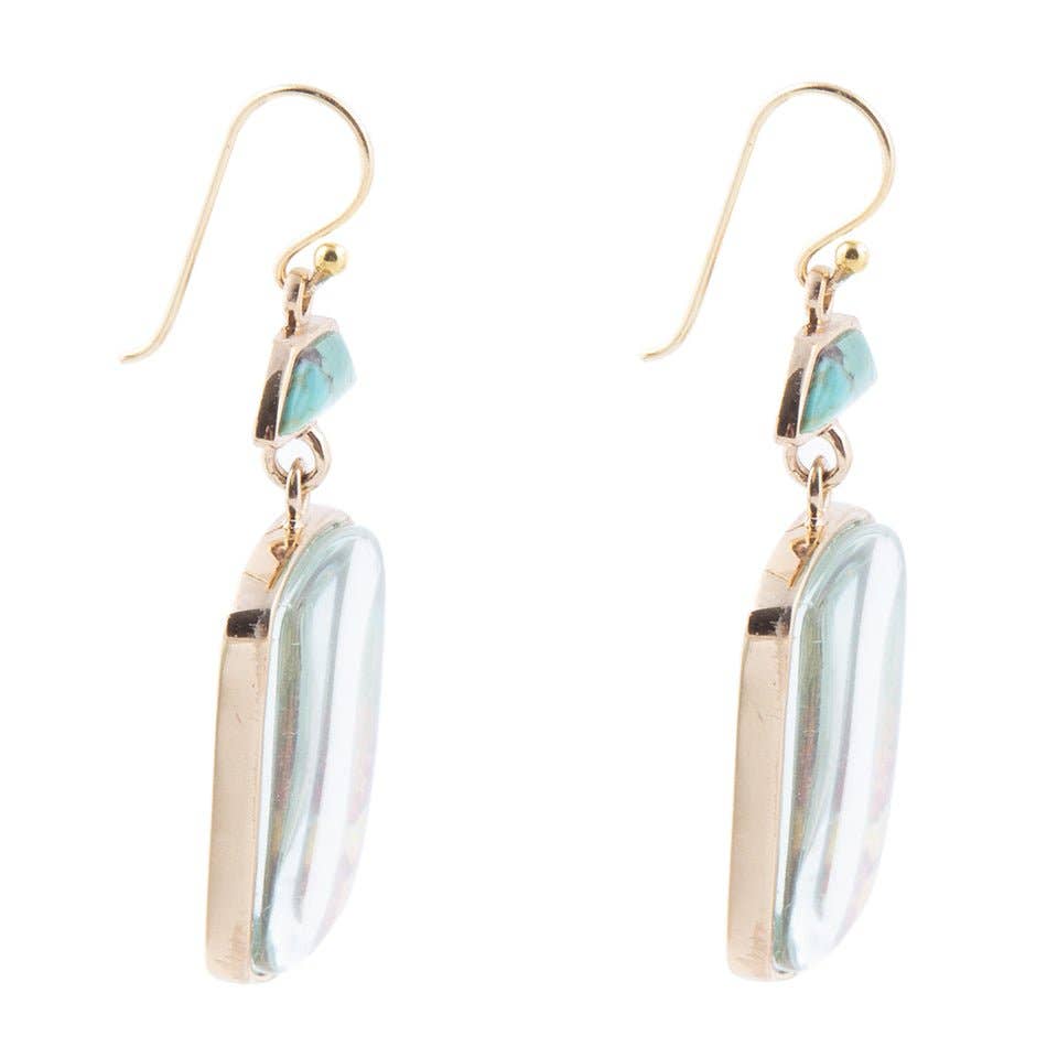 Scenic Sedona Blue Turquoise Golden Drop Earrings