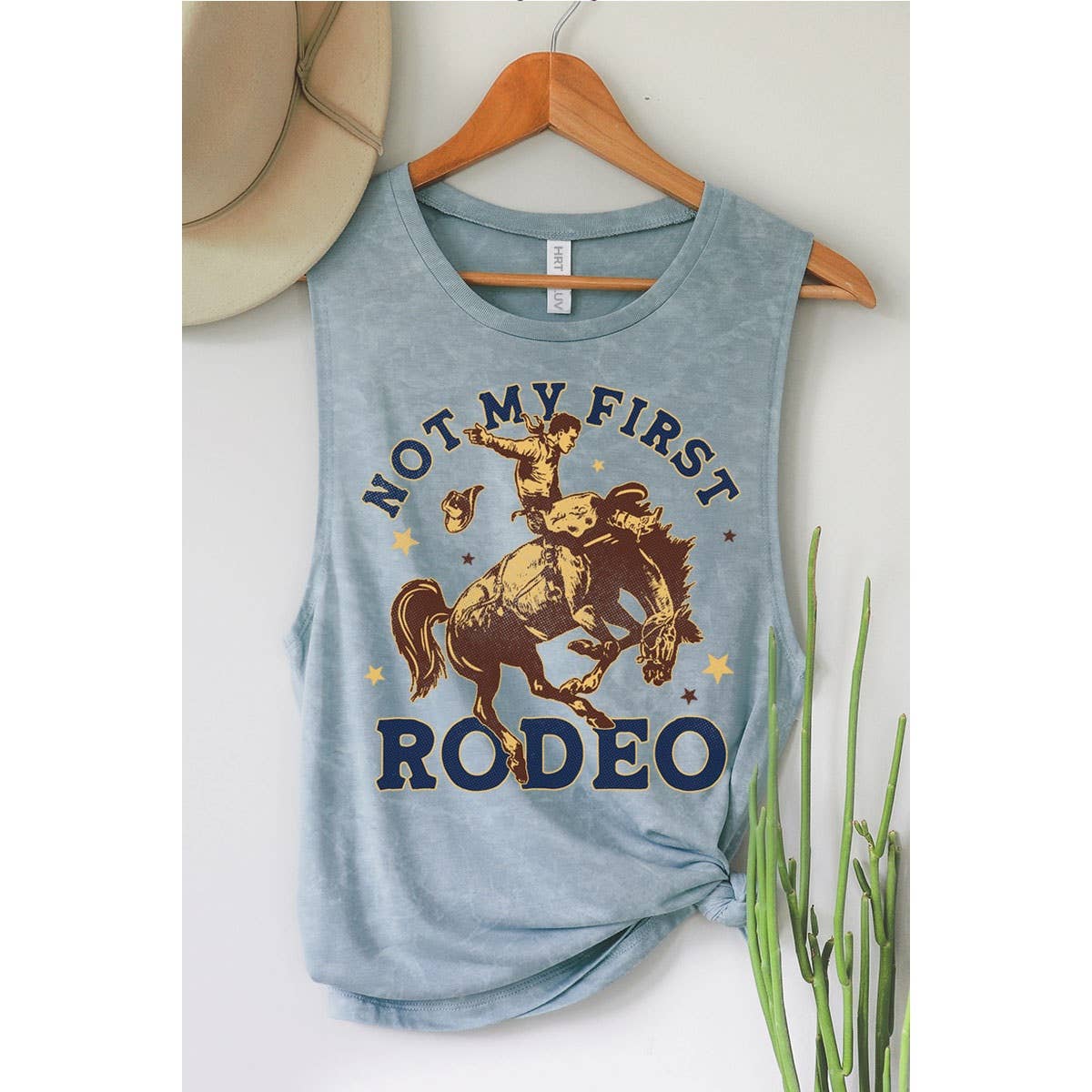NOT MY FIRST RODEO MINERAL GRAPHIC TANK TOP