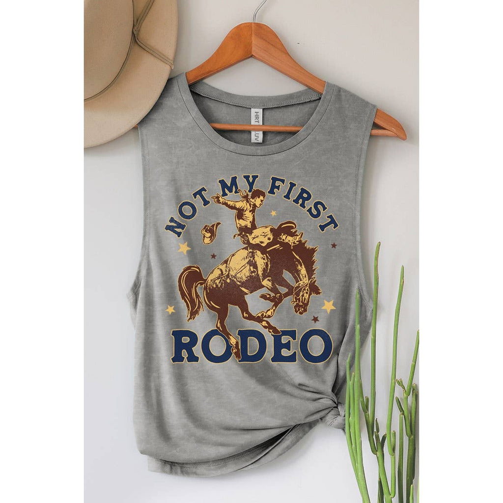 NOT MY FIRST RODEO MINERAL GRAPHIC TANK TOP
