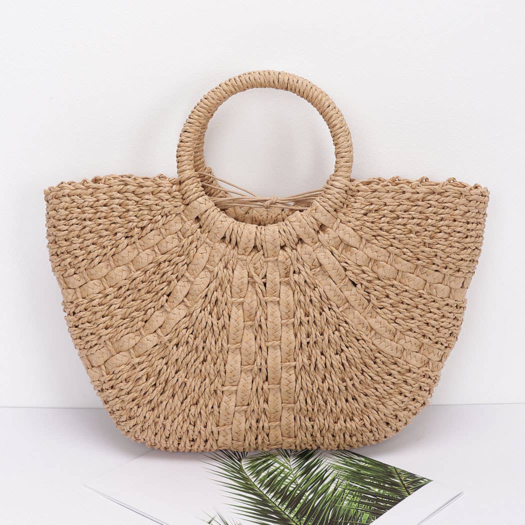 Faux Straw Tote Bag