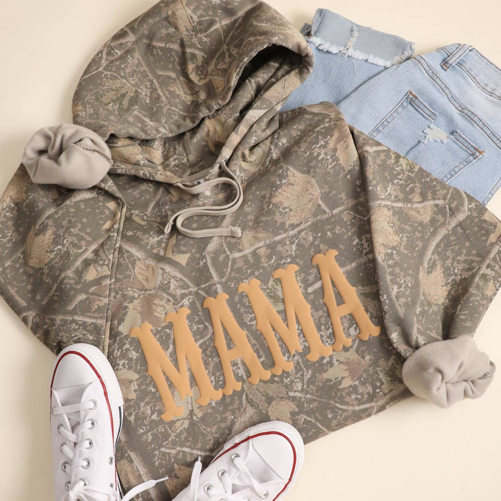 MAMA Puff Print Deadwood Tree Camo Hoodie Sweatshirt