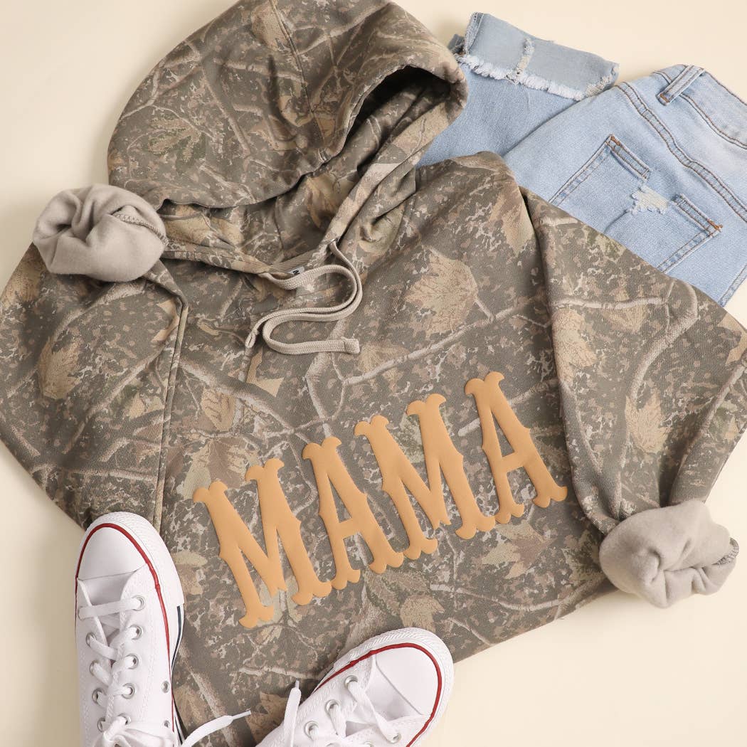 MAMA Puff Print Deadwood Tree Camo Hoodie Sweatshirt